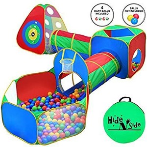 lot 6950 image: Boys & Girls Ball Pit, Play Tent Tunnels For Kids Birthday Gift For 1 2 3 4 5