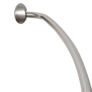 lot 6966 image: Zenna Home E35603BN01, NeverRust Aluminum Curved Shower Curtain Rod, 44 to 72 Inches, Satin Nickel