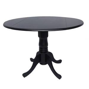 lot 6974 image: International Concepts 42-Inch Round Dual Drop Leaf Ped Table, Black