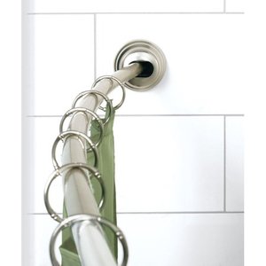 lot 7309 image: Neverrust Aluminum Curved Tension Shower Curtain Rod Brushed Nickel - Zenna Home