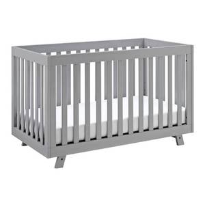 lot 7323 image: Storkcraft Beckett 3 in 1 Convertible Crib Pebble Gray