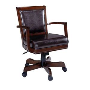 lot 2524 image: Poker Chairs by Hillsdale Furniture (Ambassador Caster Game Chair in Rich Cherry Finish)