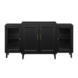 lot 2523 image: Carson Carrington 62-inch 4-Door Breakfront Modern Sideboard - Black