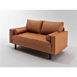 lot 2528 image: Mid-century Modern Loveseat, Brown by US Pride