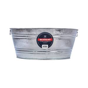 lot 2549 image: Behrens 35 Gal. Hot Dipped Steel Round Tub, Silver