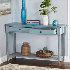 lot 2560 image: Simple Living Emilia Antique Blue Sofa Table