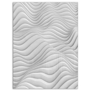lot 2563 image: Fractal Rippled White 3D Waves - Abstract Art Glossy Metal Wall Art 30x40 by DESIGN ART