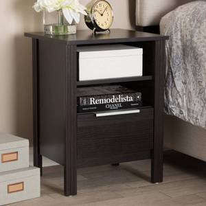 lot 2572 image: Contemporary Wenge Brown 1-Drawer Nightstand by Baxton Studio