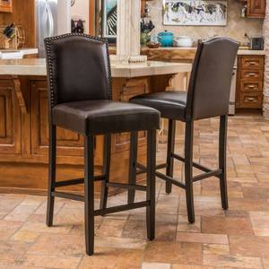 lot 2575 image: Logan 31-inch Bonded Leather Backed Barstool (Set of 2) by Christopher Knight Home