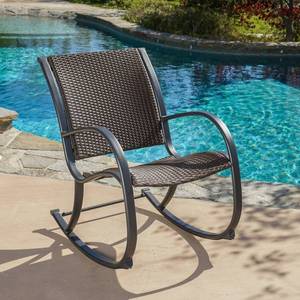 lot 2585 image: Gracies Outdoor Wicker Rocking Chair by Christopher Knight Home