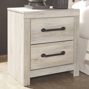 lot 2609 image: Carbon Loft Dubiel Whitewash 2-drawer Nightstand