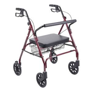 lot 2613 image: Drive Medical Heavy Duty Bariatric Rollator Rolling Walker with Large Padded Seat, Black