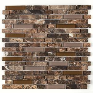 lot 2615 image: Radiant Stone & Glass Mosaic Tile 58-inch Random in WisteriaTortoise - 12x13