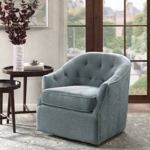 lot 2518 image: Gayla Light Blue Swivel Chair by Madison Park