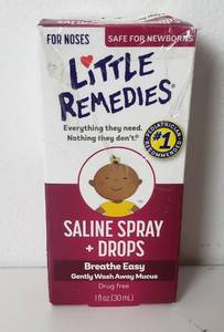 lot 40016 image: Little Remedies Saline Spray & Drops, Safe for Newborns, 1 fl oz