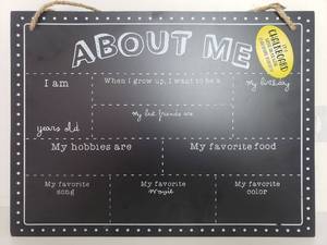 lot 40051 image: About Me ChalkBoard For Kids