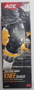lot 40052 image: ACE Adjustable Hinged Knee Brace, Low Profile, Moisture Wicking, Firm, Black, 1Pack