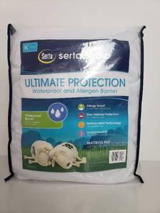 lot 40053 image: Sertapedic Ultimate Protection Mattress Pad with Waterproof & Allergen Barrier, King