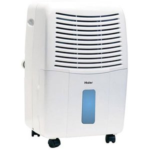 lot 40060 image: Haier 45-Pint Dehumidifier for Basements wDrain, White, DE45EM-L