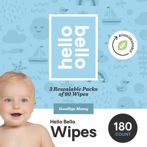 lot 40104 image: Hello Bello Baby Wipes, Unscented, 180 Count
