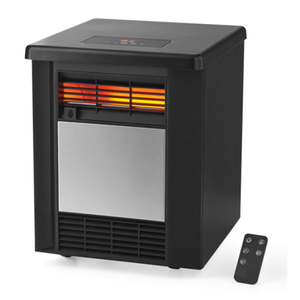lot 40119 image: Mainstays 4 Element Infrared Quartz Space 1500W Heater,Indoor,Black,DF1911