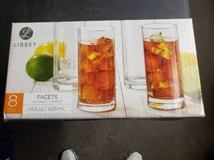 lot 728 image: Libbey 8-pc. Facets Cooler Glass Set One Size