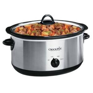 lot 822 image: Crock-Pot 7qt Manual Slow Cooker - Silver SCV700-SS