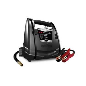lot 823 image: Schumacher 1000 Peak Amp Portable Power and Jump Starter with Air Compressor