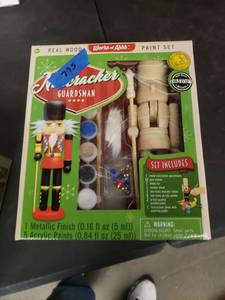 lot 795 image: Masterpieces Works of Ahhh Nutcracker Guardsman Large Wood Paint Kit, Lot of 2
