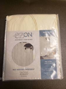 lot 50066 image: Carnation Home Fashions EZ On Fabric Shower Curtain, Bristol, 70in x 75in