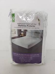 lot 50097 image: Mainstays Waterproof Fitted Soft Knot Mattress Protector, Queen