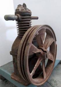 lot 9862 image: Cast Iron Curtis Air Compressor- As Shown- Compression