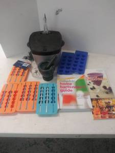 lot 9932 image: Home Bar Lot- Ice Bucket- Ice Molds- Books and More