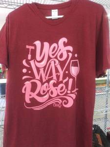 lot 9934 image: Cheekys Size Medium T-Shirt- NEW  Wine Drinkers Yes Way Rose