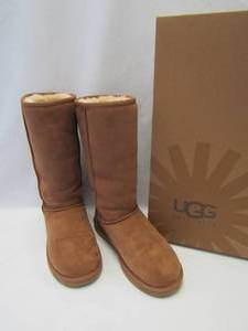 lot 113 image: UGG Australia Classic Tall Camel Brown Boots  5815  Size 7 AUTHENTIC
