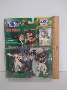 lot 9946 image: 1998 NFL Football Starting Lineup Classic Doubles Figure Set - Dick Butkus & Junior Seau