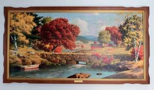 lot 9956 image: Old Stone Bridge by Artist Westal  1968 Litho from Donald Art Company  51 x 27
