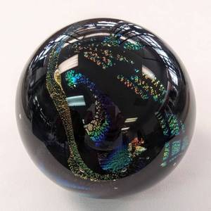 lot 9960 image: Gorgeous Signed Blown Glass Sphere  3.8 lbs
