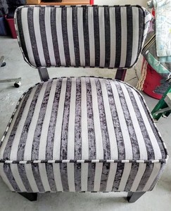 lot 9984 image: Coaster Fine Furniture Black And Grey Stripped Chair