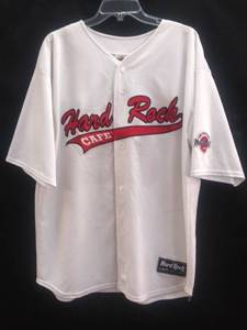 lot 9986 image: Authentic Hard Rock Cafe Button Up Jersey  Cleveland Sz XL