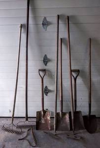 lot 9987 image: Lot of Various Shovels & Rakes  8 Total
