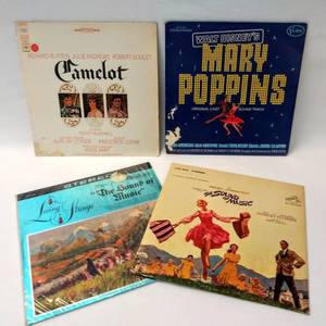 lot 202 image: 3 Vintage Movie Soundtrack Albums  Julie Andrews  The Sound of Music, Mary Poppins & Camelot