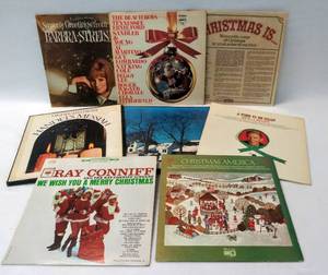 lot 213 image: 8 Vintage Christmas Albums  Barbra Streisand, Bing Crosby & More