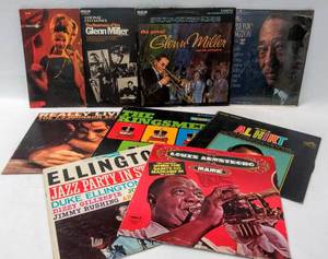 lot 224 image: Vintage Dixieland, Jazz, Swing & Big Band Albums  Louis Armstrong, Glenn Miller & More