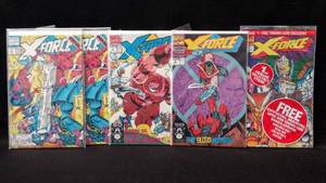 lot 126 image: Lot of 5 1990s Marvel Comic Books  X-Force  # 1 thru 4