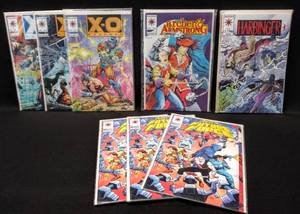 lot 130 image: Lot of 8 Vintage Valiant Comics  Harbinger, Archer & Armstrong, Future Force, & X-O Manowar