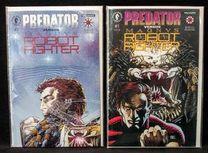 lot 135 image: 1992 Dark Horse Comics  Predator vs. Magnus Robot Fighter Comic Books #1 & 2 of 2