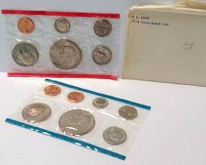 lot 144 image: U.S. Mint 1974 Uncirculated Coin Set