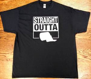 lot 10003 image: New Funny T-Shirt  Straight OUTTA Toilet Paper  Size 2 XL