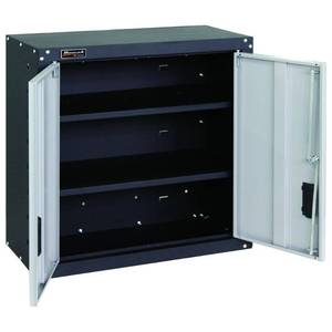 lot 49706 image: Homak GS00727021 Steel 2-Door Wall Cabinet with 2-Shelves